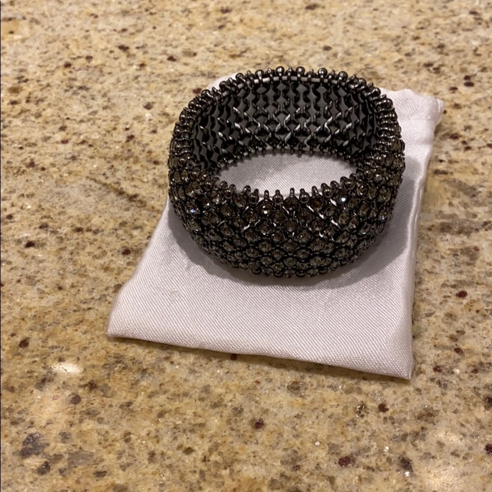 Cuff black crystal expansion bracelet